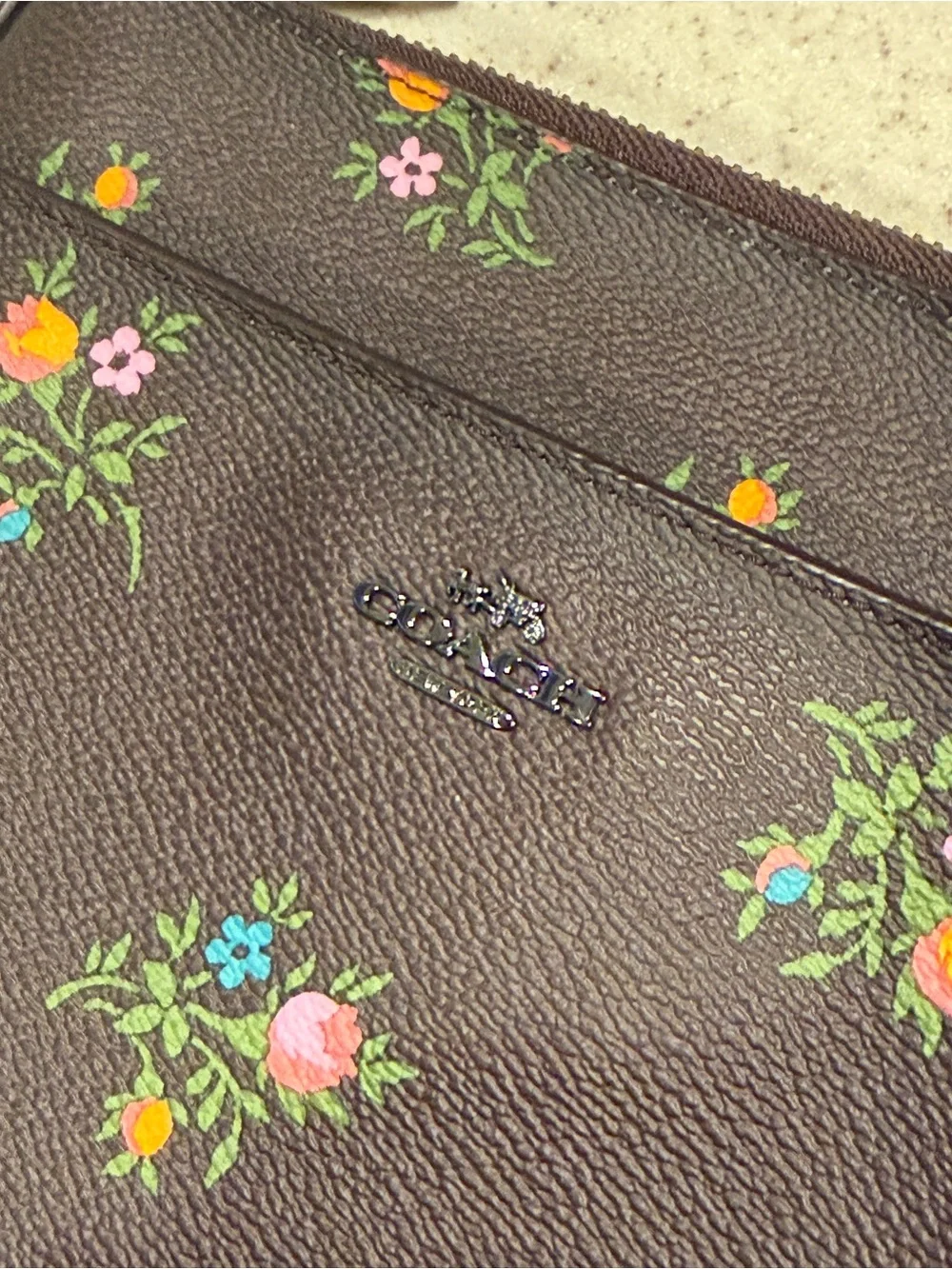Coach Brown Floral-Print Crossbody Bag